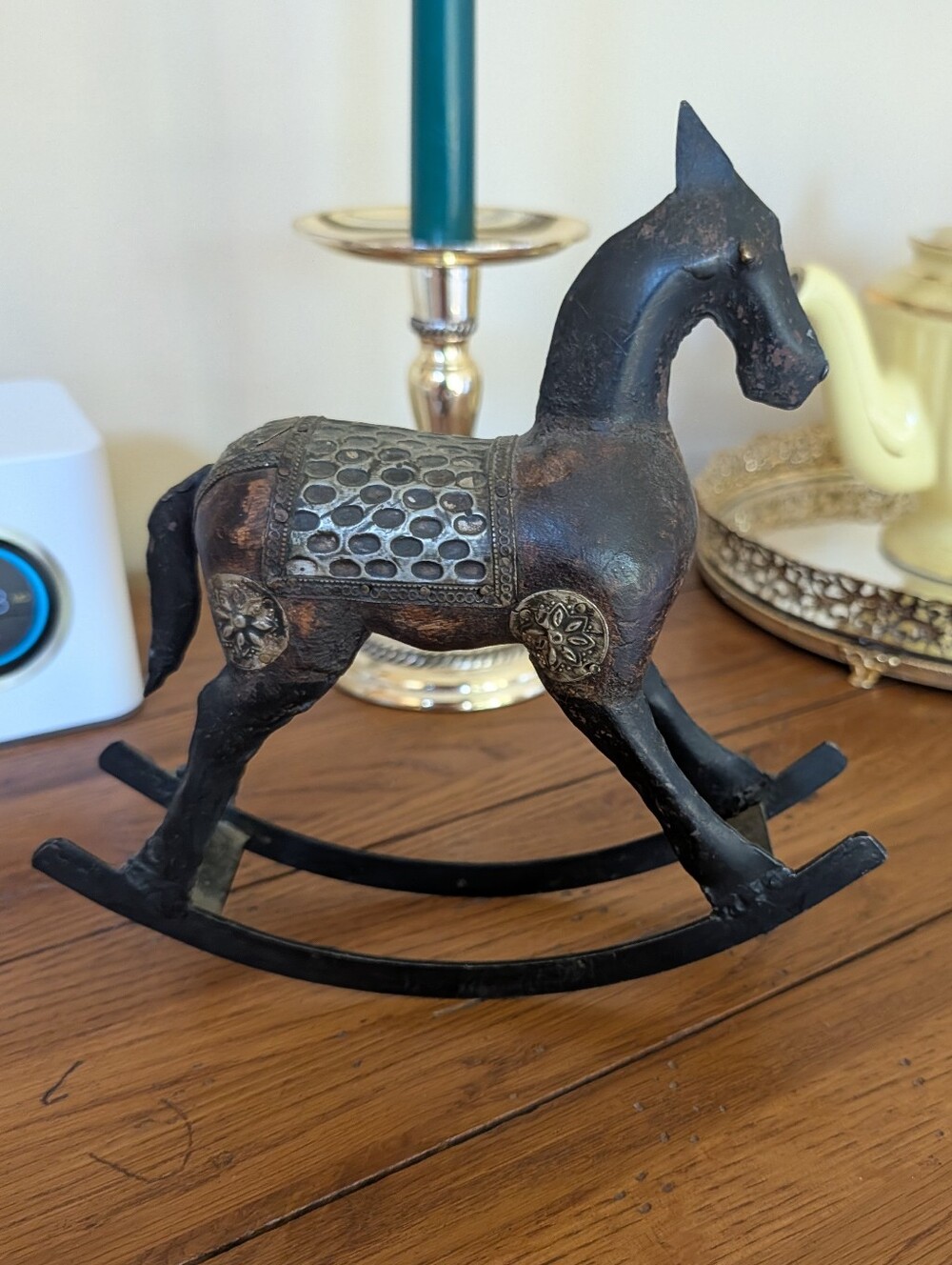 Antique 8" Rocking Horse Wood and Metal Vintage